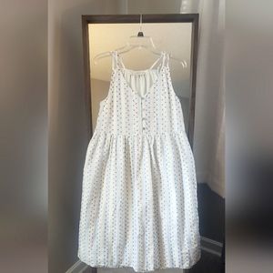 LOFT- Dress, size 4, white with red and blue pattern. Never worn